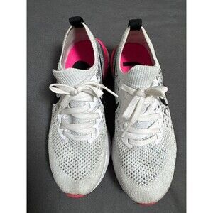Nike Epic React Flyknit 2 Womens Running Shoes BQ8927-103 White/Black/Pink Siz 7